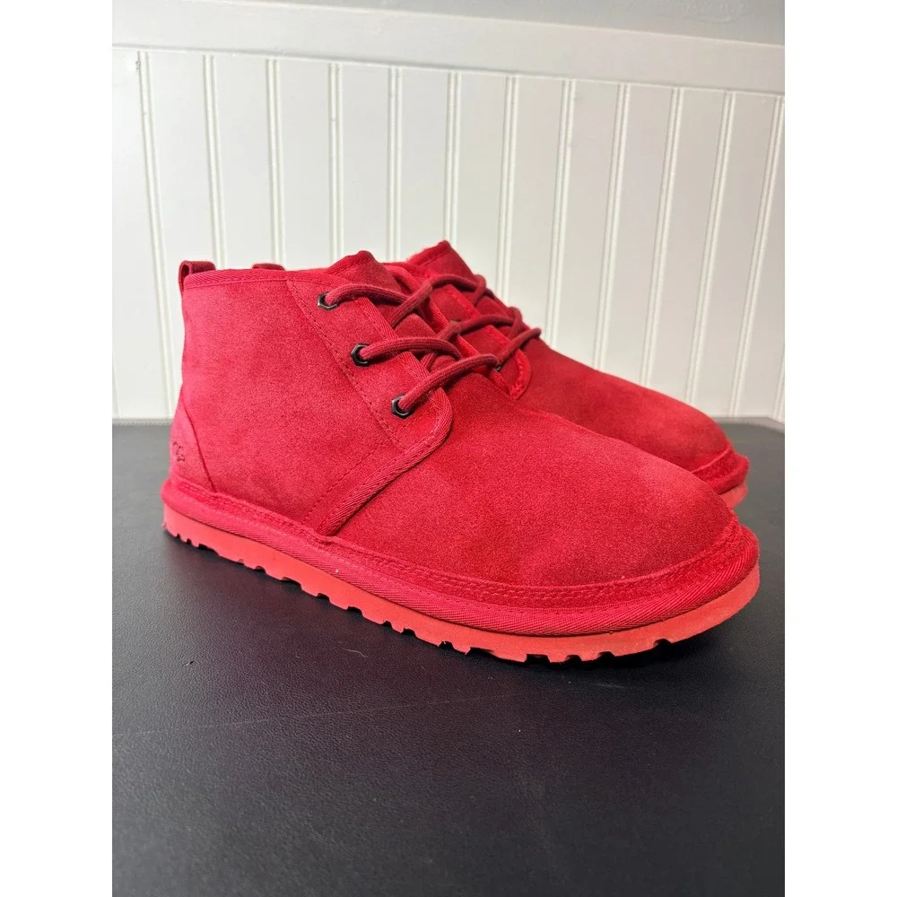 UGG Neumel Red‎ Suede Lace Up Chukka Boots 3236 Mens Size 9